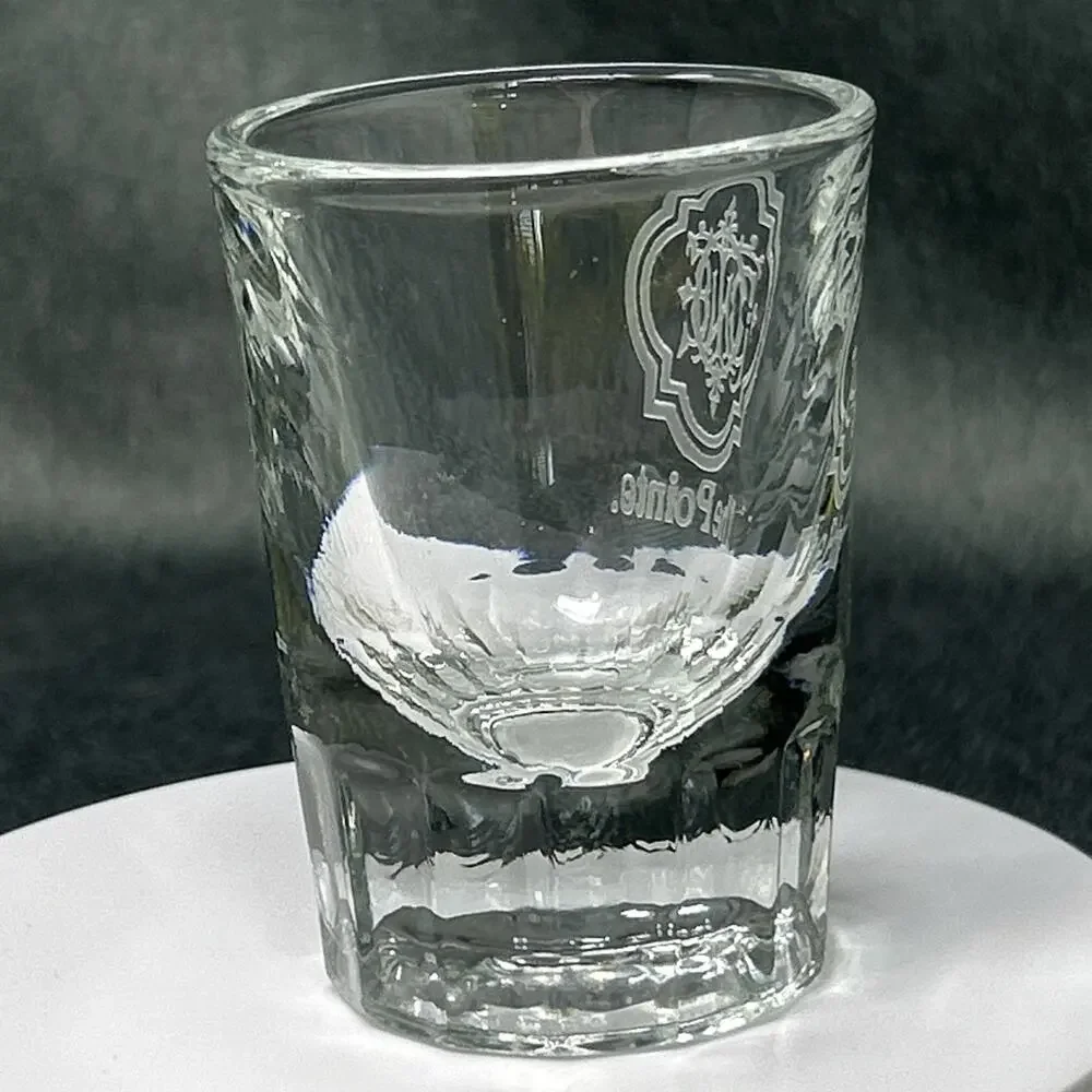 Libbey The Pointe Etched Shot Glass Heavy Base Fluted Bottom Barware 2
